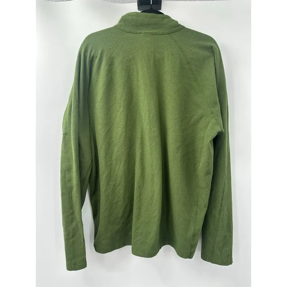The North Face Men's Fleece Pullover FlashDry Olive Green Sweater Gray Pocket XL